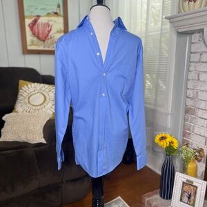 Stafford Men's Casual Blue Button Down Shirt